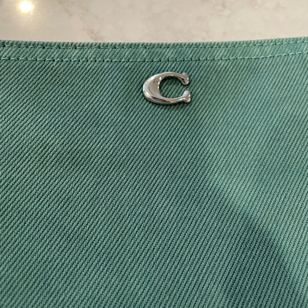 🍍Coach Teal Green Denim Wristlet - Picture 3 of 11